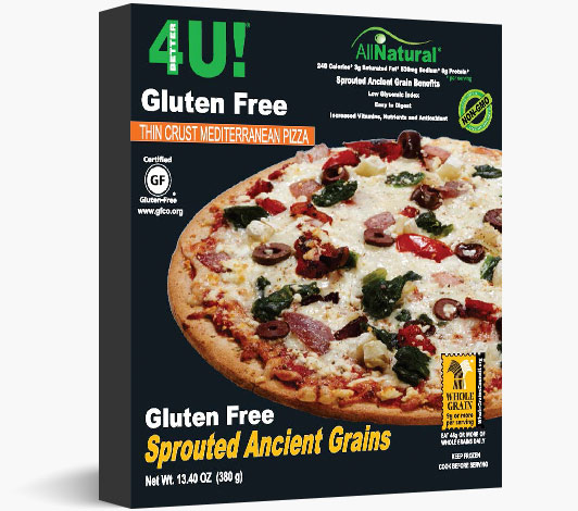 Thin Crust Gluten Free Sprouted Ancient Grains Mediterranean Pizza